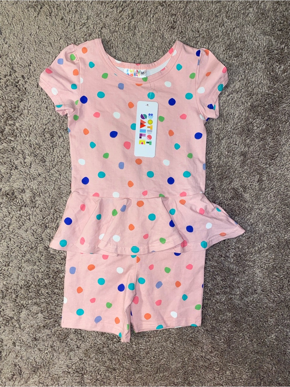Dot Dot Smile Girls 3 4 Pink Polka Dot One Piece Tutu Summer Color Spots